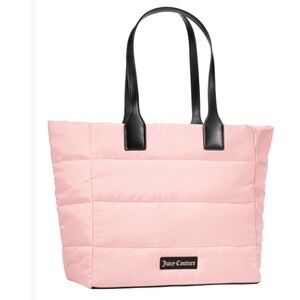 Juicy Couture Light Pink Quilted Tote with Black Handles